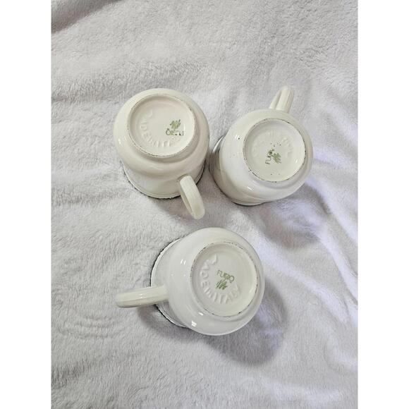 (Set of 3) Vintage Furio Coffee Mug Cup Christmas Sponged Trees Italy White 4" - Picture 6 of 9